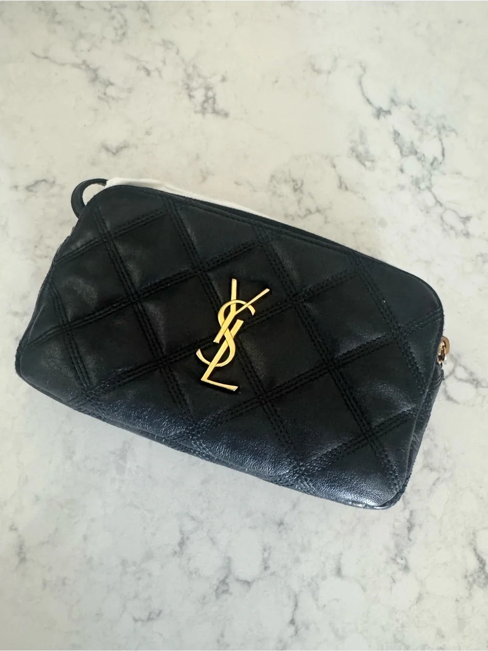 Saint Laurent YSL Becky Mini Black Quilted Leather Crossbody Bag